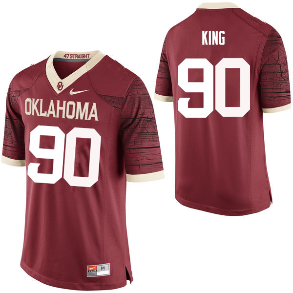 Oklahoma Sooners #90 David King College Football Jerseys Limited-Crimson